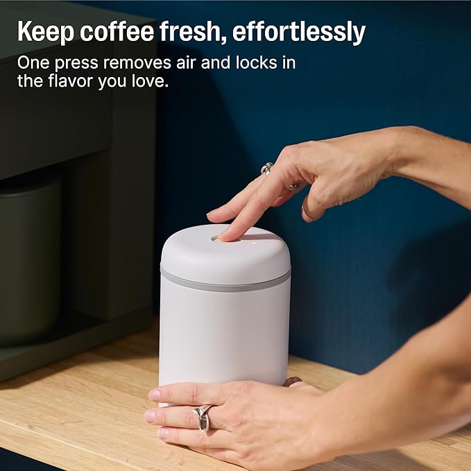 Fellow Atmos Electric Vacuum Canister & Storage Container - Airtight Coffee & Food Storage Containers - Coffee Containers - (Clear Glass, 0.7 Liter)