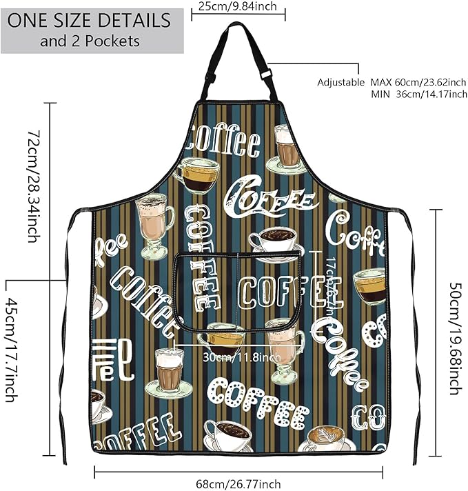 MBMSO Life Begins After Coffee Apron - Barista Gift, Coffee Themed Kitchen Apron