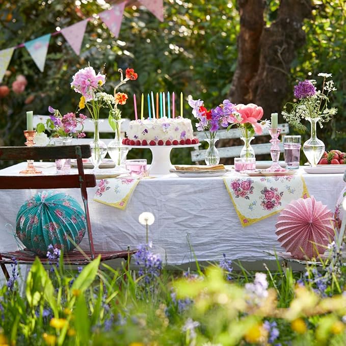 Talking Tables Tea Party Floral Napkins | Truly Scrumptious | Also Great For Birthday Party, Baby Shower, Wedding And Anniversary | Paper, 30 Pack