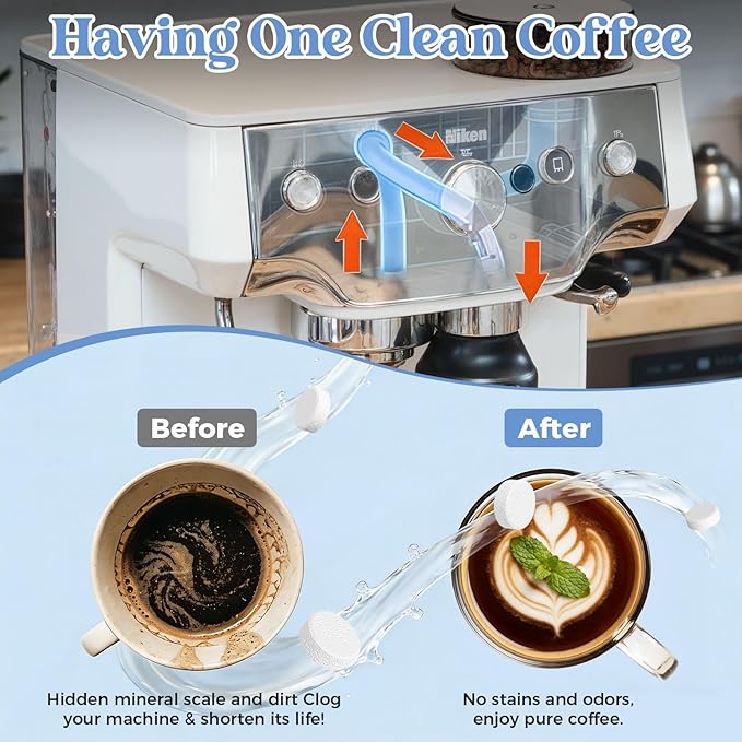 24 Pack Coffee Maker Cleaner Descaler Tablets, Deep Cleaning for Coffee Pot & Coffe Machine, Compatible With Keurig, Nespresso, Ninja, Philips, Miele, Breville, DeLonghi, Espresso & Drip Machines