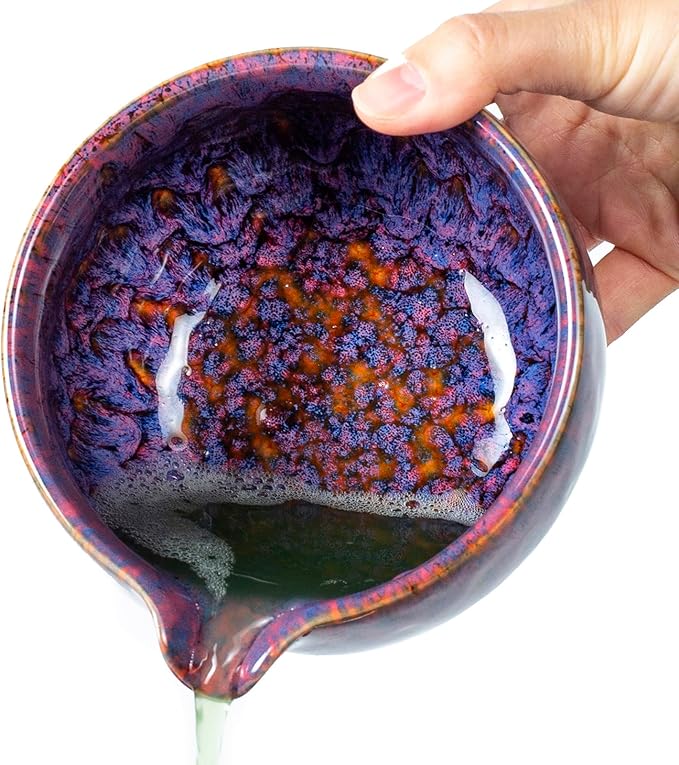Japanese ceramic matcha bowl. 20 ounce ceramic bowl. Matcha tea bowl. A gift for matcha enthusiasts (red pink)