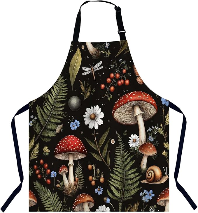 Vintage Woodland Nature Kitchen Apron, Unisex-Adults, Multicolor, 31" x 27" Adjustable Apron for Cooking, Baking, Gardening by Unknown