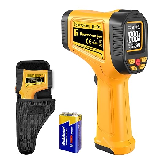 Ir Infrared Thermometer Gun -58°F to 1472°F with Backlit Display, Laser Temperature Gun with Adjustable Emissivity & Max and Min Measure, Dual Laser Targeting Temp Gun for Cooking, Pizza Oven, Engine