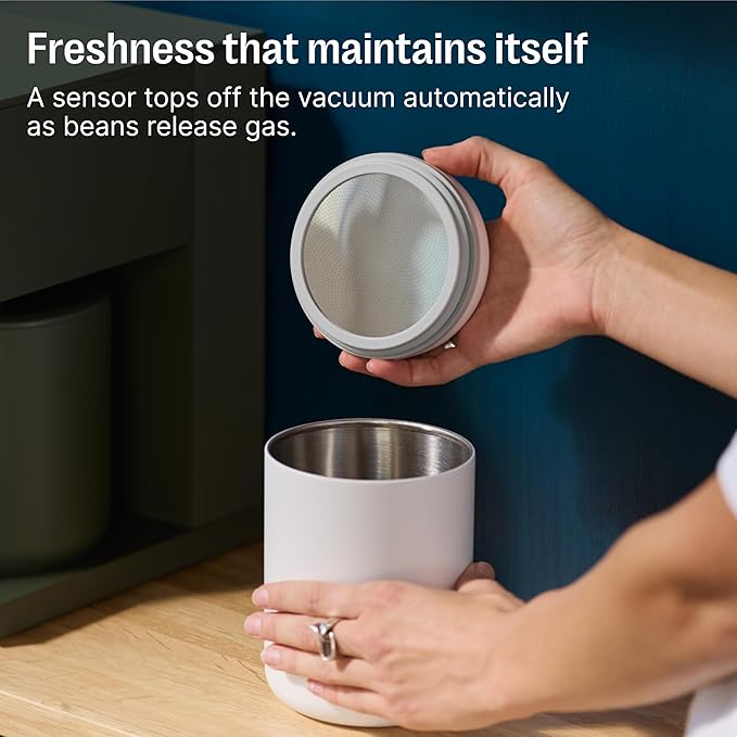 Fellow Atmos Electric Vacuum Canister & Storage Container - Airtight Coffee & Food Storage Containers - Coffee Containers - (Matte Black, 0.7 Liter)