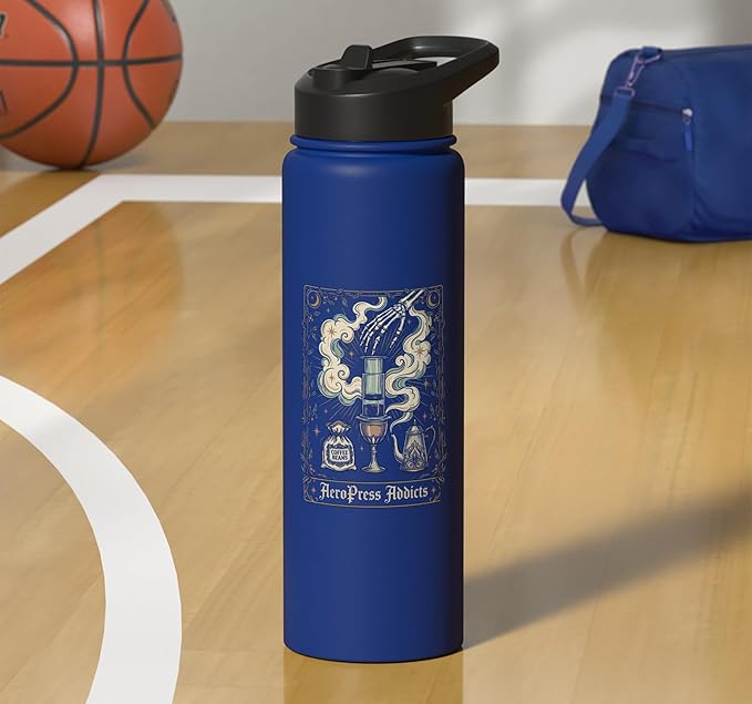 Gothic AeroPress Coffee Shirts Mystical Coffee Brewing Scene Stainless Steel Insulated Water Bottle