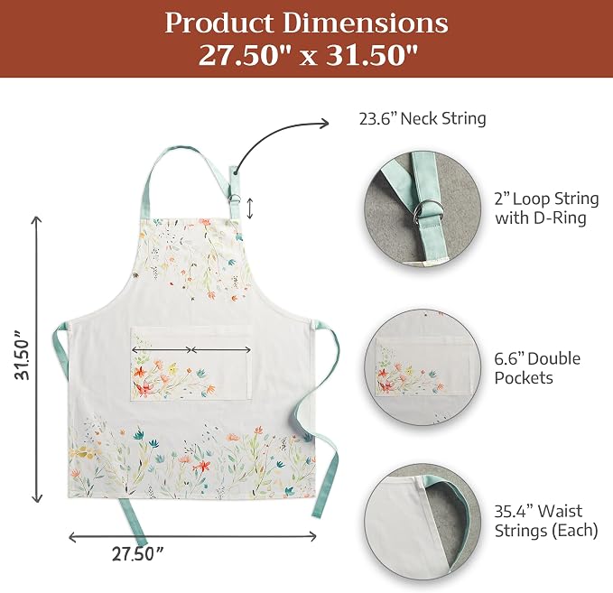 Maison d' Hermine 100% Cotton Apron for women with Pocket Kitchen Chef Apron for Men Cooking Mothers Day Gifts - Image 7