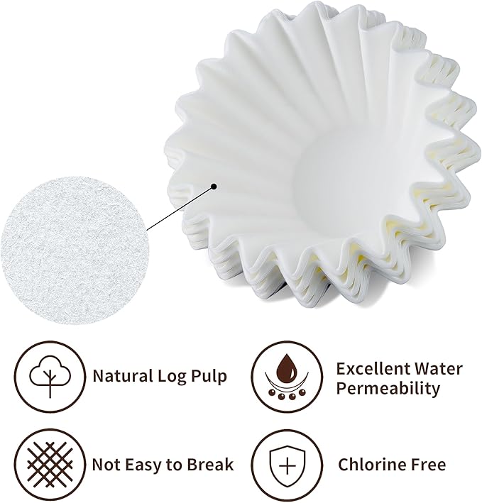 Disposable Coffee Paper Filters for Ninja PB051 PB041 Coffee Maker, 150 Pcs Coffee Filter for Ninja Coffee Maker, white