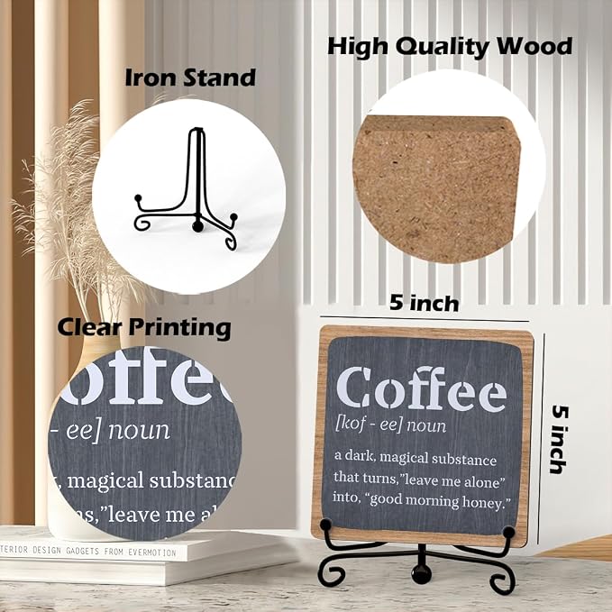 Coffee Bar Accessories, Coffee Decor, Farmhouse Bar Accessories (C15) - Image 3