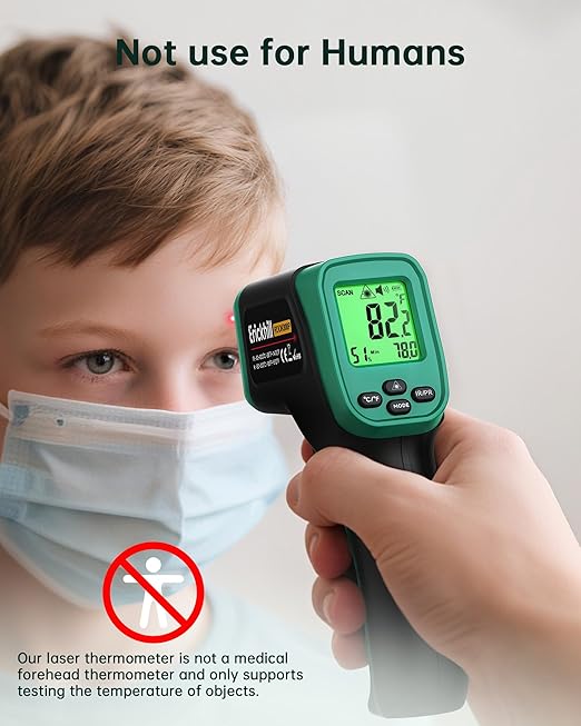 ERICKHILL Infrared Thermometer Gun, Dual Mode IR Laser Thermometer with -50°C~800°C and Meat Probe (-50°C~300°C), Non-Contact Digital Thermometer for Cooking, BBQ, and Industrial Use
