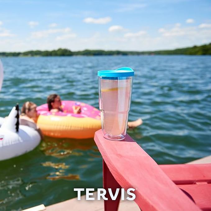 Tervis Friends Pattern Made in USA Double Walled Insulated Tumbler Travel Cup Keeps Drinks Cold & Hot, 24oz, Classic