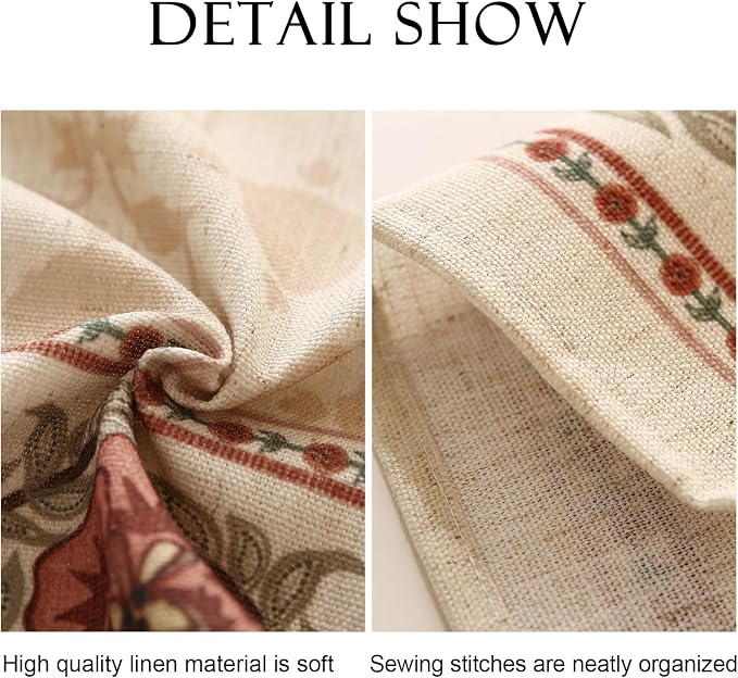patdrea Blue Floral Linen Apron with Pocket,French Kitchen Garden Chef BBQ Aprons for Women and Men,Crisscross Back Straps - Image 4