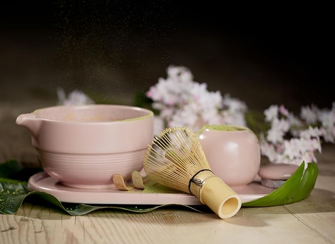 Blush Pink Matcha Set – 7-Piece Ceremonial Matcha Tea Kit with Bowl, Bamboo Whisk & Accessories – Complete Matcha Set for Beginners & Gifts