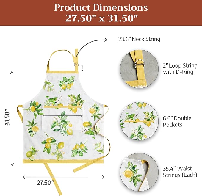 Maison d' Hermine 100% Cotton Apron for women with Pocket Kitchen Chef Apron for Men Cooking Mothers Day Gifts - Image 7