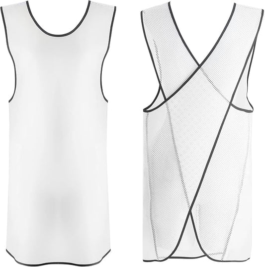 Waterproof Cross Back Apron, Shortened Design Waterproof Apron, Japanese Style Aprons with Pockets, X Cross Halter Apron, Cooking Aprons for Dishwashing, Cleaning Work with Water - White Translucent by KKTOCHVC