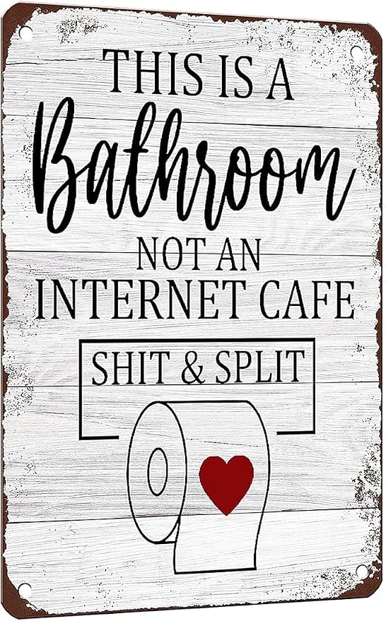 Mesibo Funny Sarcastic Bathroom Toilet Decor Sign This Is A Bathroom Not An Internet Cafe Quotes Wall Art Vintage Tin Sign 8x12 Inches by Mesibo
