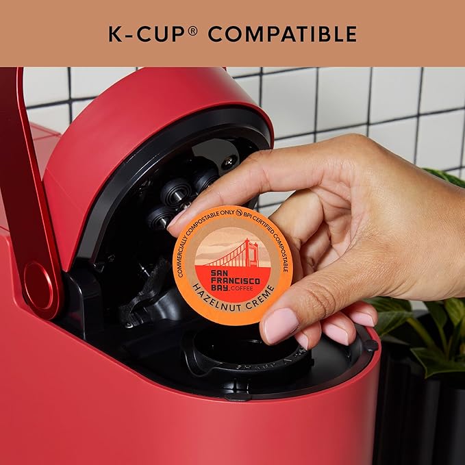 San Francisco Bay Compostable Coffee Pods - Hazelnut Crème (80 Ct) K Cup Compatible including Keurig 2.0, Flavored, Medium Roast