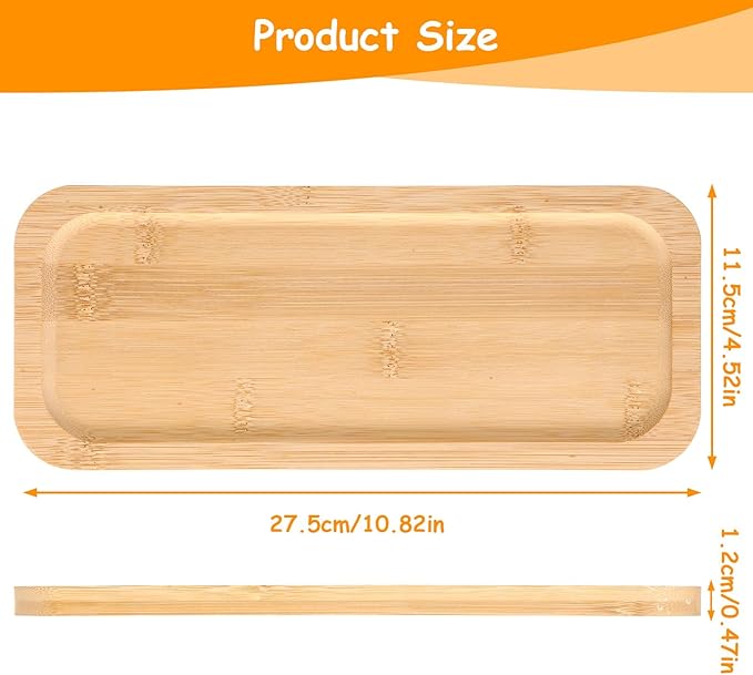 Bamboo Vanity Tray Bathroom Sink Vanity Trays Bathroom Counter Tray Bamboo Bathrooms Vanitys Trays Bathrooms Storage Vanitys Pallet for Organizing Decor Display Toilet Tank 11 X 4.5 X 0.5 Inch