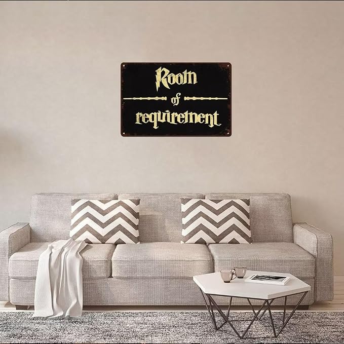 bivrten Room of Requirement Home Signs Gothic Decor for Bedroom Vintage Halloween Decorations Indoor Witchy Room Decor Funny Wizardry Theme Bathroom Decor Wall Art Sign 12x8 Inch - Image 4