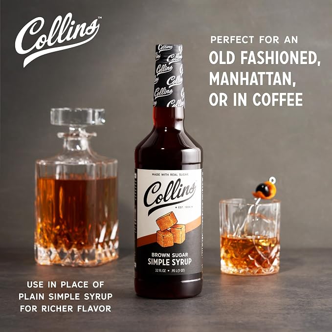 Collins Brown Sugar Syrup - Simple Syrup for Cocktails, Brown Sugar Coffee Syrup - Cocktail Syrup 32oz Set of 1 - Image 3