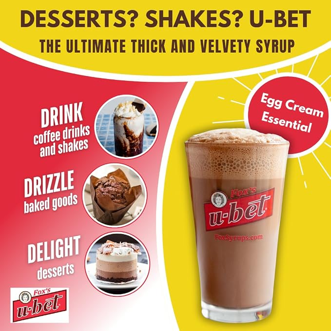 FOX’S U-BET Syrup Bottle – Brooklyn Original Since 1900, Thick, No High Fructose Corn Syrup, Kosher Certified, Fat Free, For Egg Creams, Coffee, Milkshakes & Desserts (2-Pack, Chocolate & Vanilla) - Image 7
