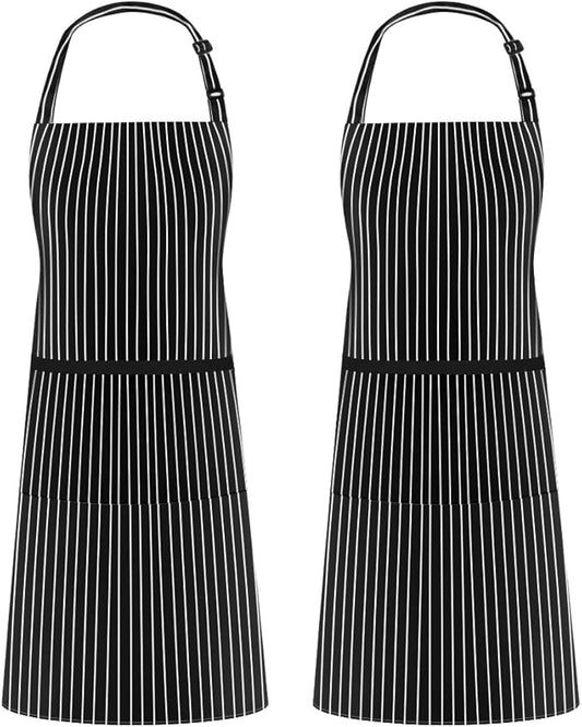 Syntus Apron for Men Women, Adjustable Cooking Kitchen Chef Aprons with 2 Pockets, Cotton/Polycotton/Polyester