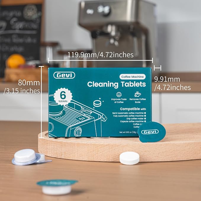 Gevi Coffee Maker Cleaner Tablets, 6 Use & Individually Packed for Each Use, Organic Citric Acid Espreso Machine Cleaner, Compatible with All Coffee Machines - Image 6