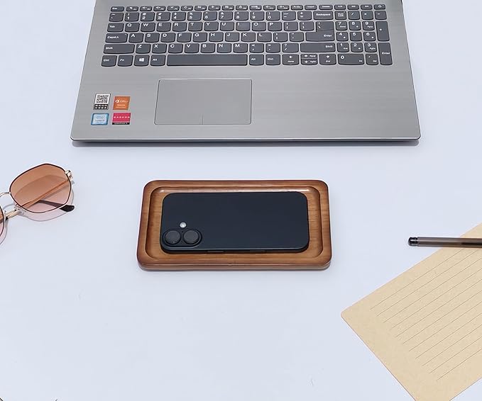 Small Wooden Tray (7.5 x 4.1 inch), Rectangular Mini Serving Tray for Coffee Tables, Dessert, Snack, Fruit, Acacia Wood Platter for Vegetable, Decor Restaurant