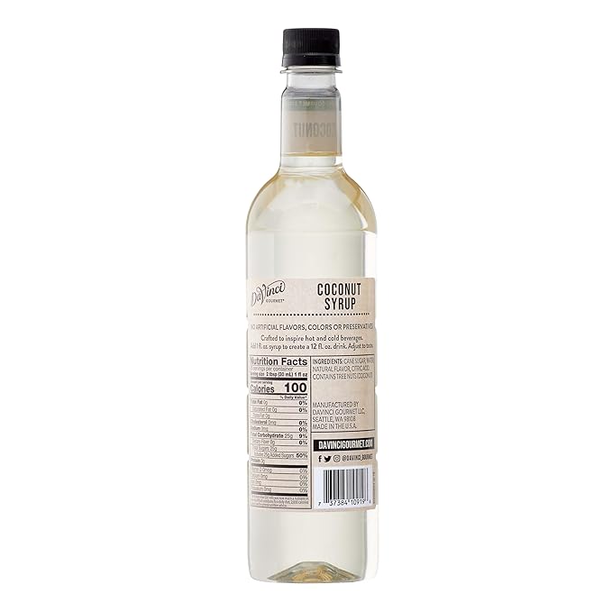 DaVinci Gourmet Naturals Coconut Syrup, 25.4 Fluid Ounces (Pack of 1)