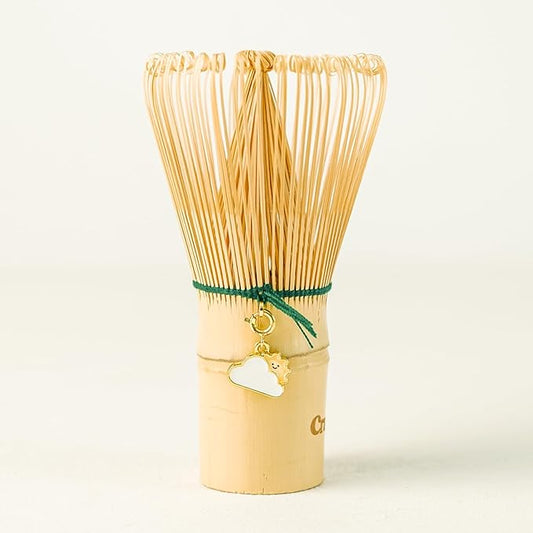 Matcha Whisk With Removable Whisklet™ Charm | Natural Bamboo | Included Matcha Whisk Charm: Golden Hour SunCloud Whisklet™