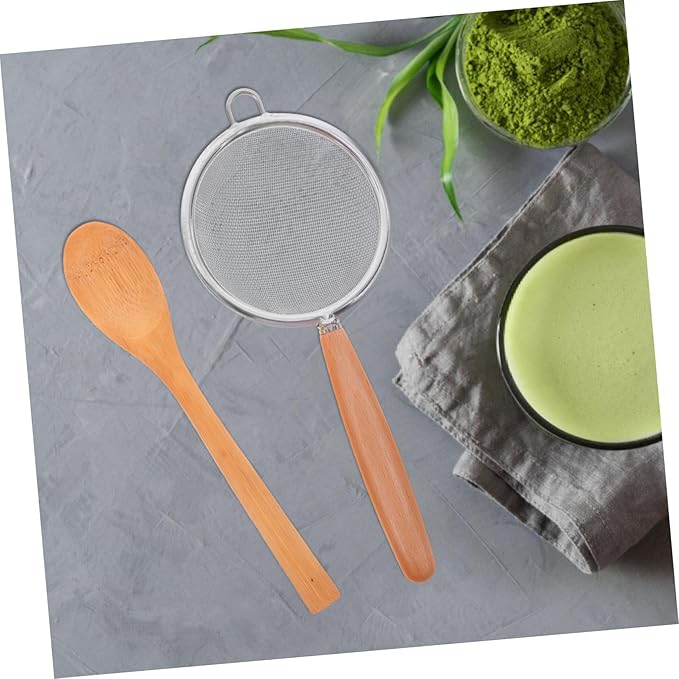VOSAREA 1Set Matcha Mixing Tools Fine Mesh Strainer Whisk Tea Scoop Spoon for Home Milk Tea Shops Safe Lightweight Japanese Style Accessories for Matcha Preparation