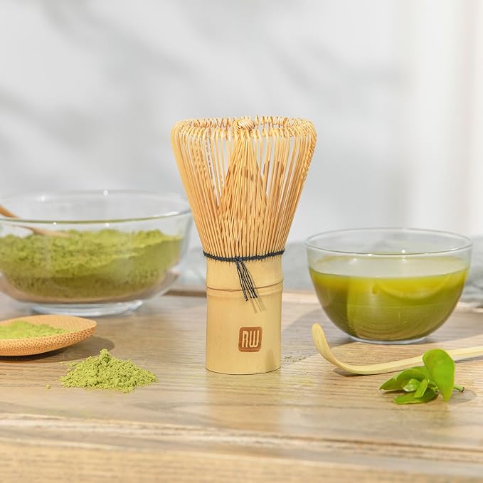 Restaurantware Dojo 2.3 Inch x 4.1 Inch Matcha Whisk 1 Durable Matcha Brush - For Traditional Tea Ceremonies Heat-Resistant Natural Bamboo Matcha Stirrer Sustainable