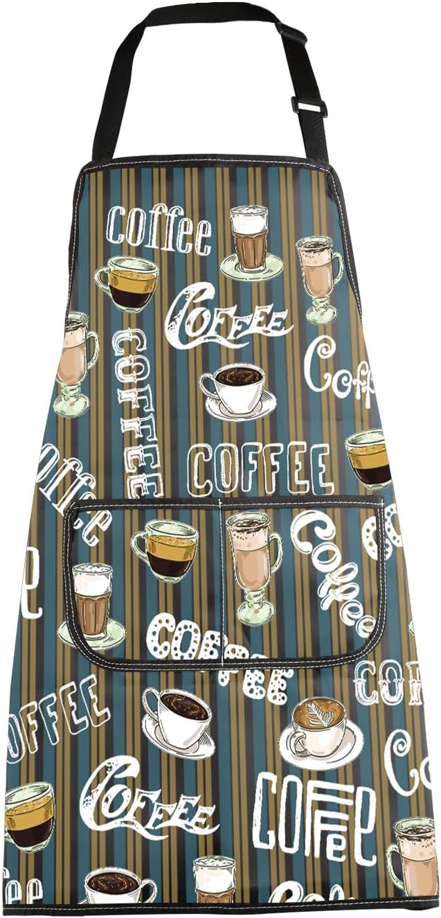 MBMSO Life Begins After Coffee Apron - Barista Gift, Coffee Themed Kitchen Apron