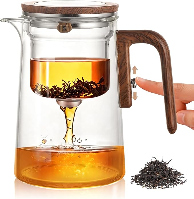 Tea Infuser Enchanti Tea Pot, Magic Glass Teapot with Infusers for Loose Tea, Detachable Glass Tea Brewer, Ideal for Tea Steeper 1000ML/33.82oz