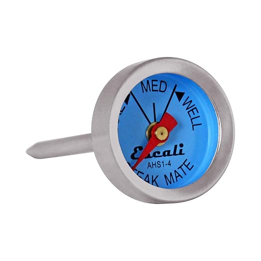 Escali AHS1-4 Easy Read Mini Steak Thermometer Set, Dial Reads Rare, Medium & Well, Dishwasher Safe, Silver