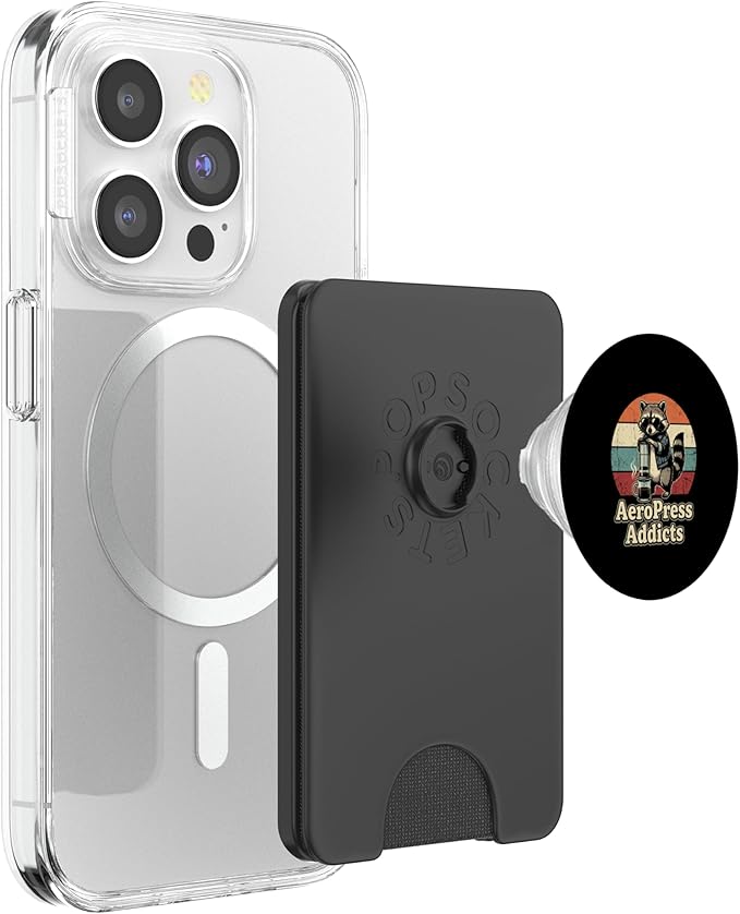 Retro Raccoon Coffee Lover Shirts AeroPress Addicts PopSockets PopWallet for MagSafe