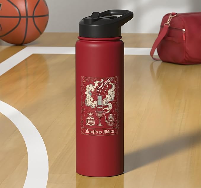 Gothic AeroPress Coffee Shirts Mystical Coffee Brewing Scene Stainless Steel Insulated Water Bottle