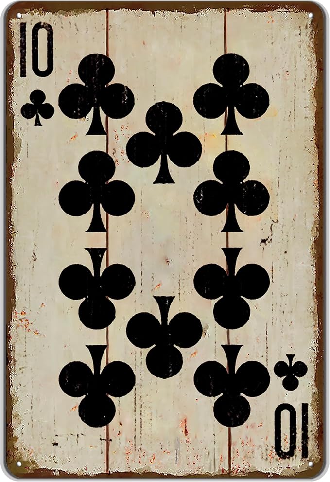 Vintage Poker Wall Decor Metal Sign Retro tin Sign Wall Decorative Signs for Man Cave Home Cafe Pub bar Shop 12x8 Inch Club 10 by TREEPERI