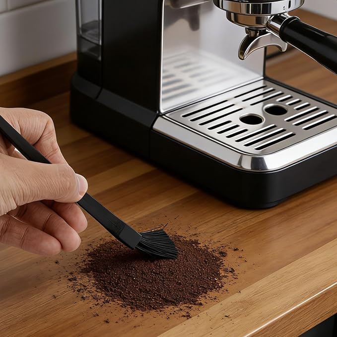 3pcs Coffee Grinder Cleaning Brush Set, Espresso Machine Brush Cleaner Tool with Wooden Handle & Soft Bristles Professional Cleaning Brushes Kit for Coffee Burr Washing Scrub Barista Accessories