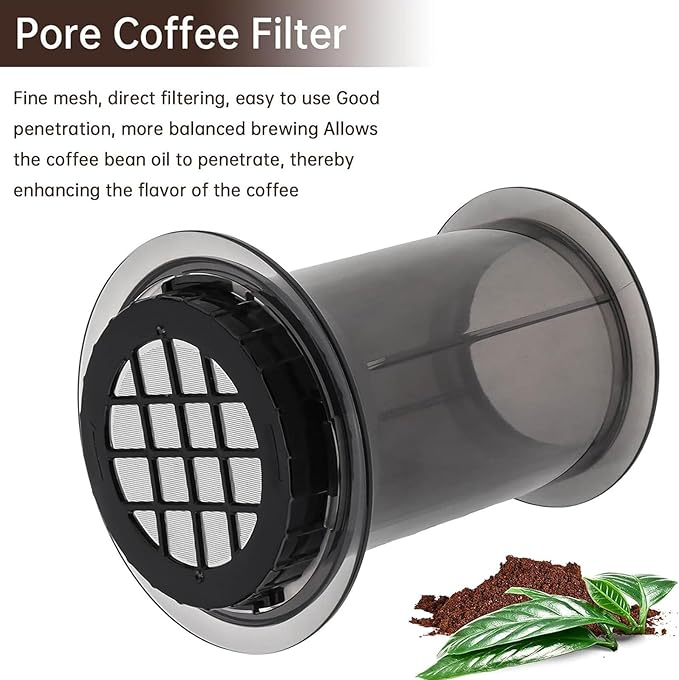 Portable Coffee Maker for Camping & Travel, Coffee Press - All-in-One French Press, Pour-Over & Espresso Style Manual Brewer, Small Coffee Maker for Full Bodied Coffee Without Grit, Less Bitterness