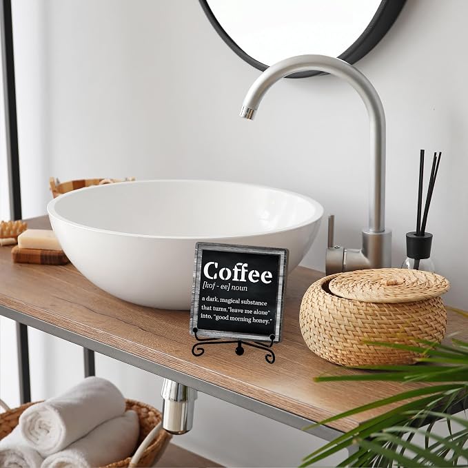 Coffee Bar Decor For Bar, Funny Cute Coffee Signs For Station Cafe Shop, Table Desk Kitchen Shelf Corner Decorations And Accessories (coffe-03) - Image 4