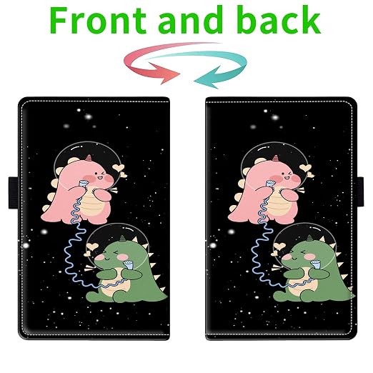 Server Books for Waitress, with 7 Large Pockets, Waiter Serving Book, Waitstaff Server Order Pads, Cute PU Leather Server Book with Pen Holder Fit Server Apron, Pink and Green Dinosaur - Image 2