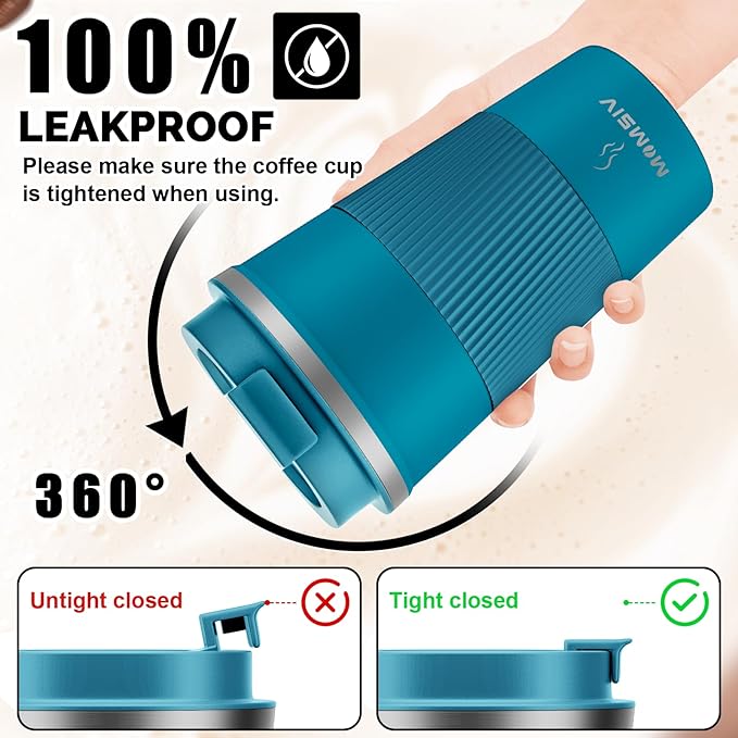 MOMSIV 17oz Travel Mug, Insulated Coffee Cup with Leakproof Lid, Vacuum Stainless Steel Double Walled Reusable Tumbler for Hot and Cold Water Coffee and Tea In Travel and Car