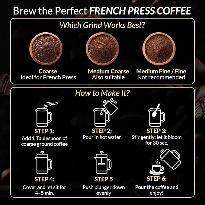 French Press Coffee Maker 304 Stainless Steel 34 Oz Large Double-Walled Insulated French Press Wood Handle 3 Level Filtration System For Kitchen, Camping & Gifting in Premium Box No Plastic