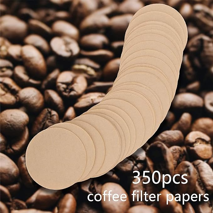 AIEX 350 pcs Unbleached Paper Coffee Filter Round Replacement Coffee Filters Fits for Aerobie for Aeropress Coffee and for Espresso Makers (6.4cm/2.5inch in diameter?