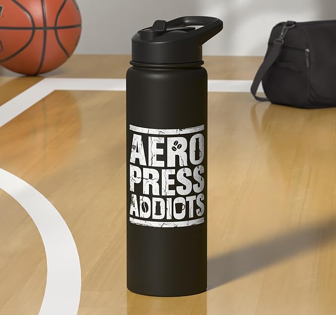 Bold AeroPress Coffee Addict Shirts AeroPress Addicts Stainless Steel Insulated Water Bottle