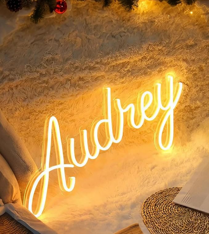 CIONAOR Custom Neon Signs, Personalized LED Name Sign for Bedroom Wall Decor, Aesthetic Nursery Light Up Sign, Dimmable Neon Letters for Boys & Girls, Custom Gifts for Family Birthday Party & Playroom