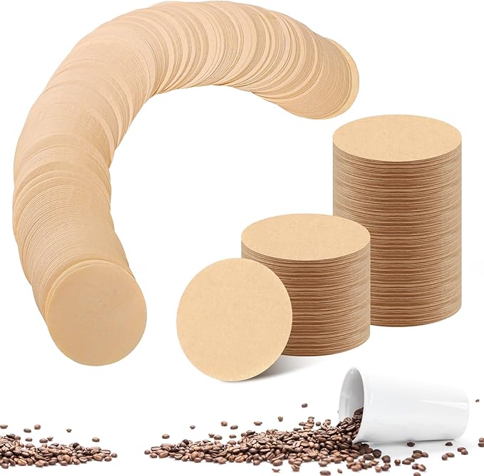 600Pcs Unbleached Coffee Filters, Replacement Round Coffee Filters, Disposable Paper Filters Compatible with Aerobie Aeropress Coffee Filter and Espresso Maker