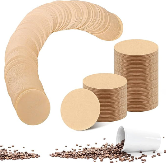 600Pcs Unbleached Coffee Filters, Replacement Round Coffee Filters, Disposable Paper Filters Compatible with Aerobie Aeropress Coffee Filter and Espresso Maker