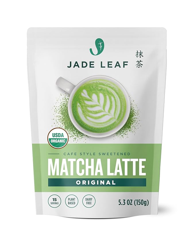 Jade Leaf Matcha Organic Matcha Latte Mix - Lightly Sweet Japanese Matcha Green Tea Powder with Organic Cane Sugar for Café Style Blend, 5.3 Ounce / 150g (Pack of 1)