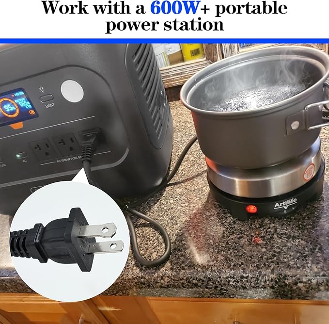 Artilife Mini Hot Plate 500W Small Hot Plate Electric Mini Moka Pot Hot Plate,Mini Hot Plate for Moka Pot,Single Burner Hot Plate Moka Pot Heater